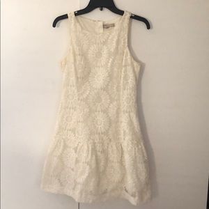 Banana Republic Embroidered Cream Dress